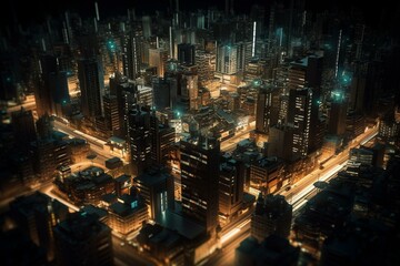 Fototapeta na wymiar abstract 3d render of a city. Generative AI