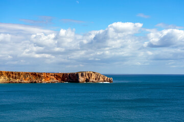 Algarve coast outside Lagos, Portugal. Portuguese beaches and shores. 
