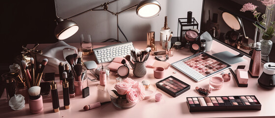 Pink Paradise: A girly workspace with a playful and sophisticated touch