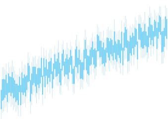 Abstract blue growing financial linear graph chart background. Vector lines tech design