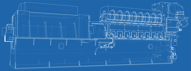Diesel and gas industrial electric generator. High voltage industrial standby dieasel generator.