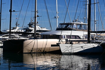 Palma, de Mallorca, island, Baleares, Spain, marina, harbor, yachts, sailboats, city, vacation, luxury, boat, yacht, ship, harbour, port, sailing, dock, travel