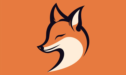 Unique fox head logo, fox illustration, vector