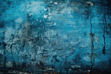 weathered blue wall with chipped paint created with Generative AI technology