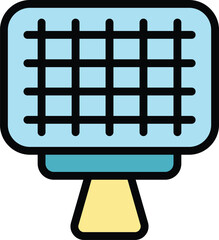 Barbecue net icon. Outline Barbecue net vector icon for web design isolated on white background color flat