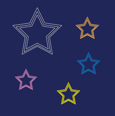The star icon. A set of icons, a sign, a symbol for the user interface. Vector illustration