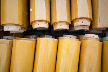 New Chinese style roof tile in wood rack prepare for constuction