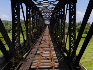 Retro rustic empty Railway bridge