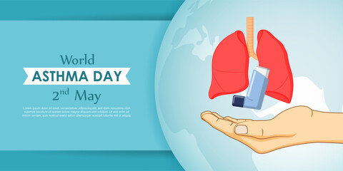 Vector illustration for World Asthma Day May 2 - obrazy, fototapety, plakaty
