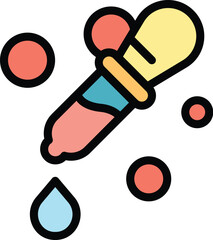 Test pipette icon. Outline Test pipette vector icon for web design isolated on white background color flat