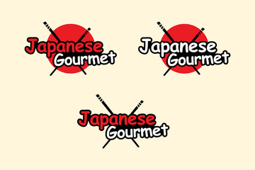 japanesse Gourment label Food Logo design template element vector