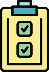 Medical report icon. Outline Medical report vector icon for web design isolated on white background color flat