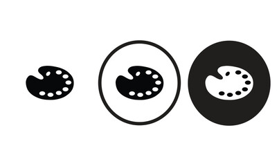 palette icon black outline for web site design 
and mobile dark mode apps 
Vector illustration on a white background