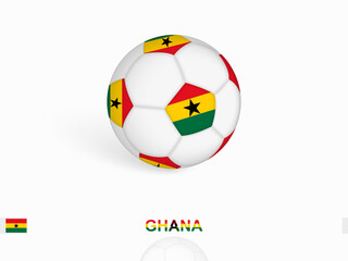 Soccer ball with the Ghana flag, football sport equipment.