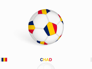 Soccer ball with the Chad flag, football sport equipment.