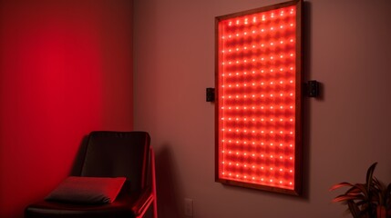 Red Light Therapy Panel hanging on the wall. Generative AI