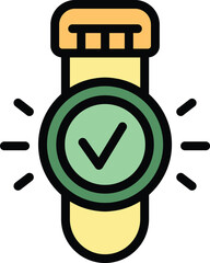 Done test tube icon. Outline Done test tube vector icon for web design isolated on white background color flat