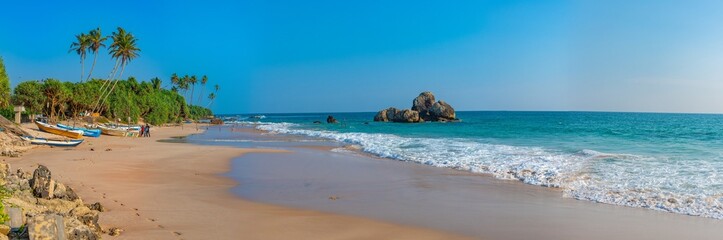 Sunny day at Koggala beach at Sri Lanka