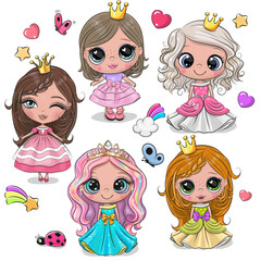 Cute Cartoon Little Princesses