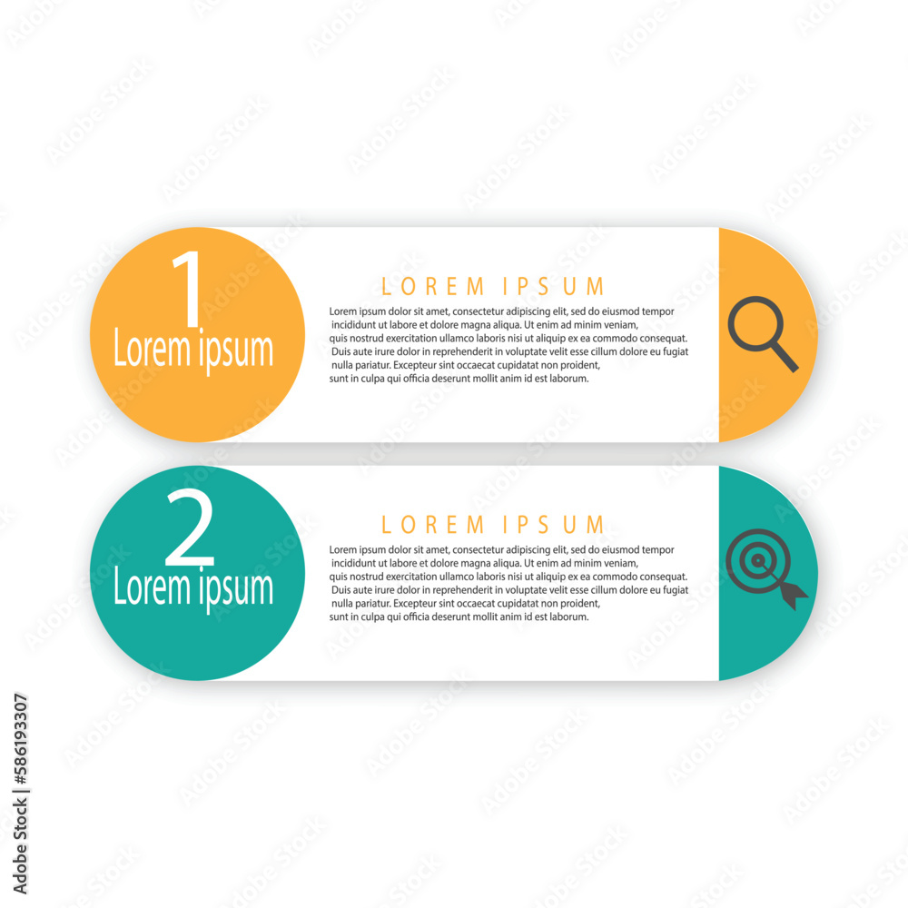 Wall mural business infographic template design element with circle half process. vector business concept with 