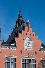 Fototapeta na wymiar Umea, Sweden - March 26 2023: Umea Town Hall, beautiful architecture style building.