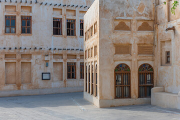 Traditional arab buildings at souq waqif in Doha, Qatar