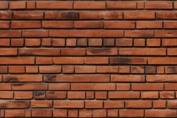 Fototapeta premium close-up view of a red brick wall texture created with Generative AI technology