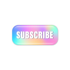 Subscribe button with glossy
gradient, vector 3d web button