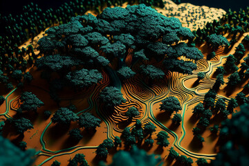 Fototapeta na wymiar AI-generated creative forest illustration