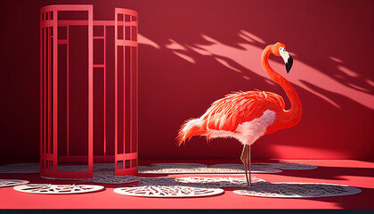 AI generates illustrations flamingos