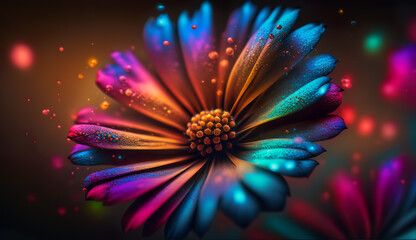 Obraz premium Close up of a colorful flower, Generative AI