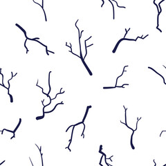 Tree branches seamless pattern, vector illustration