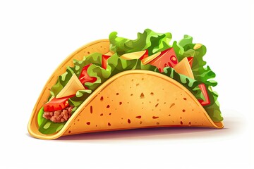 taco a Mexican dish isolated on black background gener ai generated