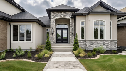 Obraz premium Modern house. Illustration AI Generative.