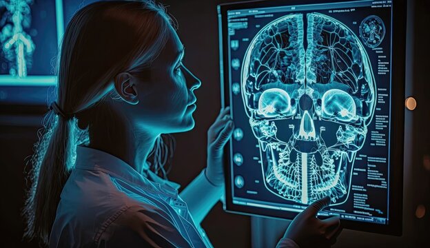 AI-powered medical imaging improves diagnostic accuracy and speeds up diagnosis time by providing detailed. Generated by AI.