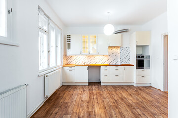 living room with kitchenette in a residential building