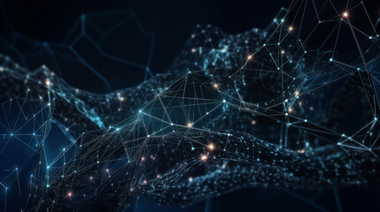 Blockchain technical background. Illustration AI Generative.