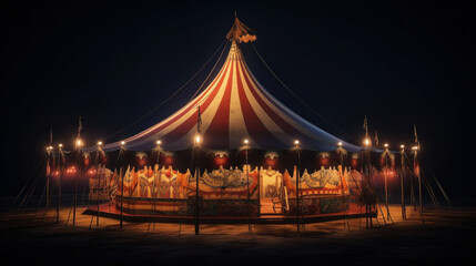 Circus background. Illustration AI Generative.