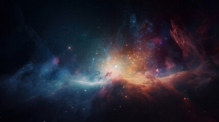 Obraz na płótnie Canvas Magic color galaxy space background. Illustration AI Generative.