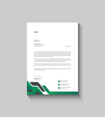 Modern Green Letterhead Template Design