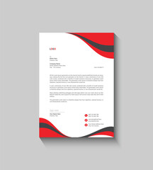 Modern Business Red Letterhead Template Design