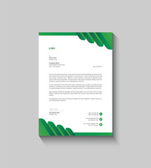 Modern Green Letterhead Template Design