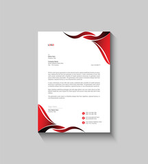 Modern Business Red Letterhead Template Design