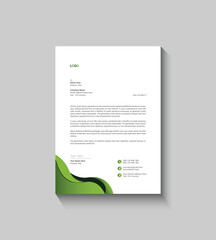 Modern Green Letterhead Template Design