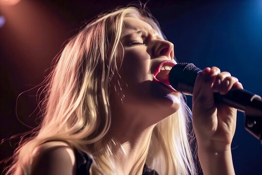 Blonde Bombshell: A Captivating Performance by a Talented Singer, ai generative