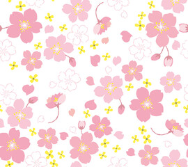 sakura　pattarn　white