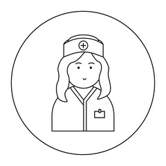 Obraz na płótnie Canvas Linear vector icon nurse, paramedic.