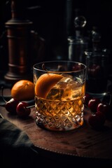 Glass of old fashioned brandy.