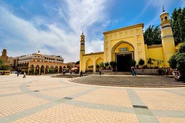 Id Kah Mosque is located in Kashgar, Xinjiang, China