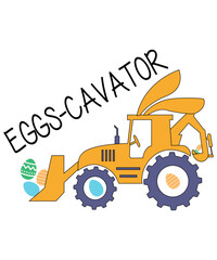 Eggs Cavator,  Happy Easter t-shirt design with bunny face, apparel, typography, vector, eps 10, Colorful Bunny t-shirt,Retro Easter Shirt